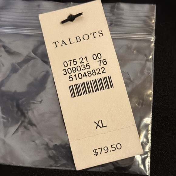 Talbots black crepe pleated bell sleeves back key hole top blouse Sz XL new - Picture 9 of 9